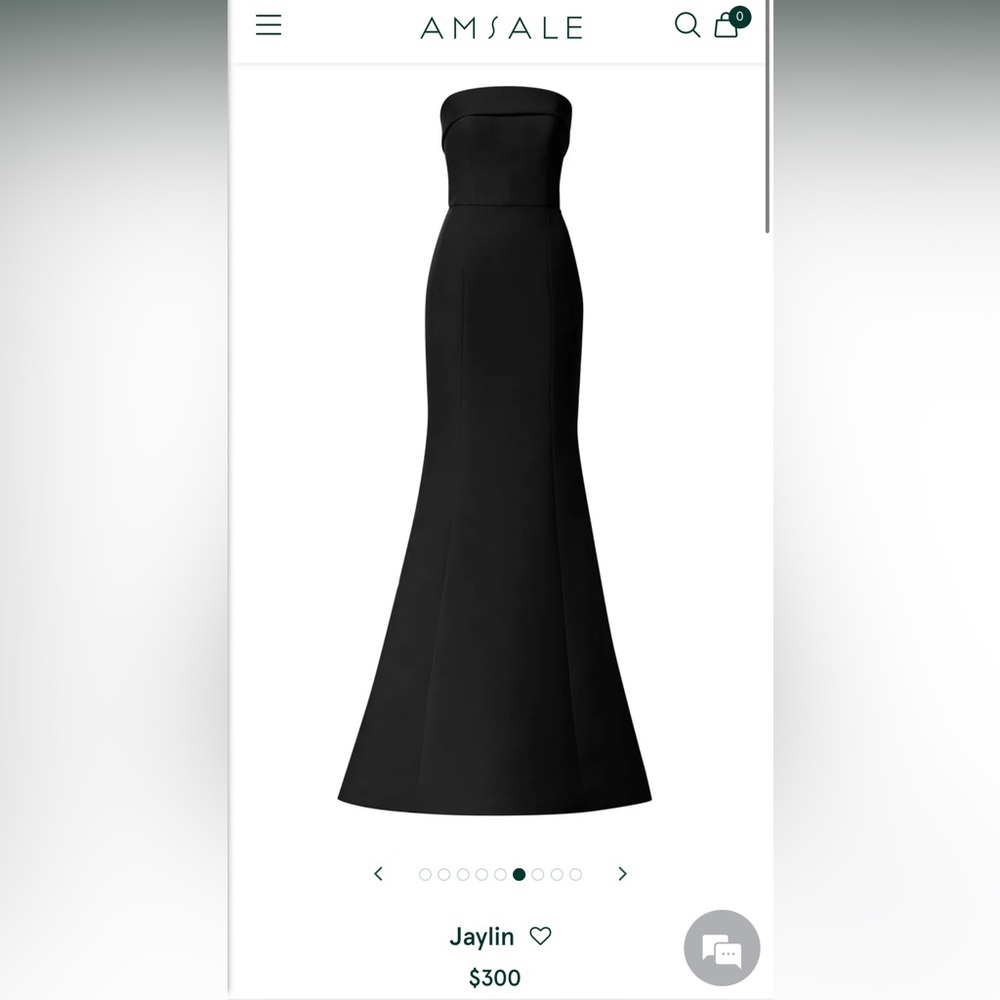 Amsale size 6 black. Not altered bridesmaid dress. Purchased from Amsale